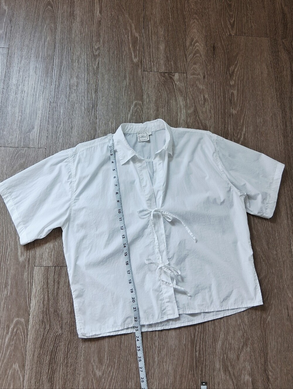 Deiji Studios Tie Up Shirt White Organic Cotton Poplin - Picture 12 of 16